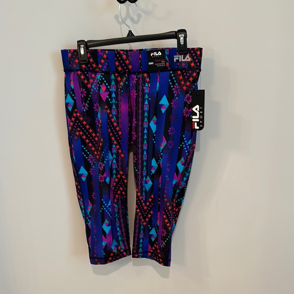 Fila Women's Colorful Geometric Leggings. Cropped